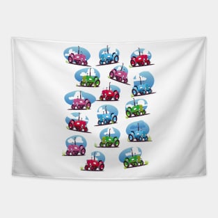 Tractor cartoon pattern. Tapestry