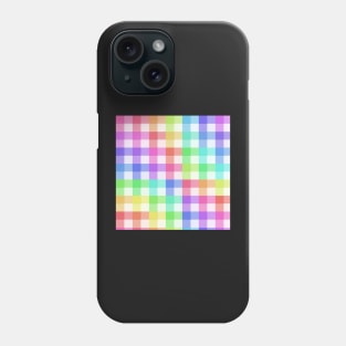 White Rainbow Plaid Phone Case