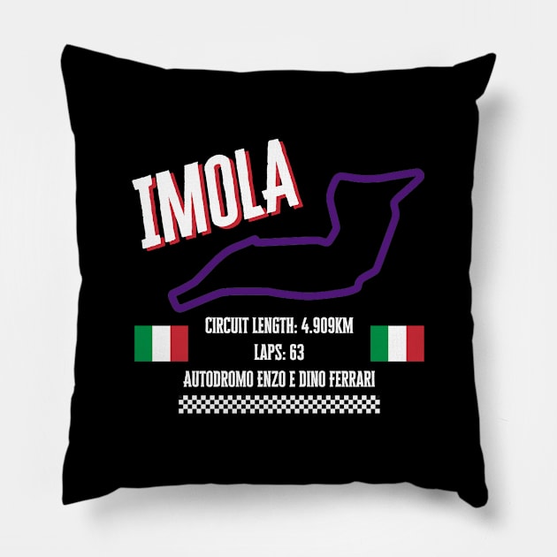 IMOLA, emilia romagna grand prix, ITALIAN GP, Autodromo Enzo e Dino Ferrari Pillow by Pattyld