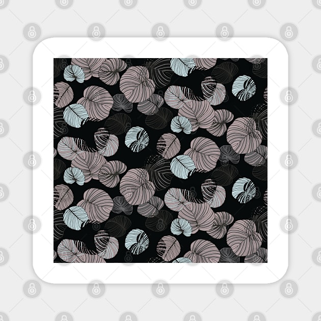 Magnificent Dark Leaves Pattern Magnet by Patternos