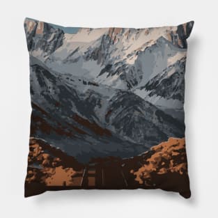 Hills by the road I Travel Nature Mountains Pillow