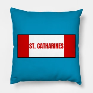 St. Catharines City in Canadian Flag Colors Pillow