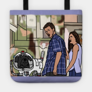 Space Dog Distracted Boyfriend Meme Tote