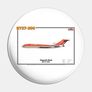 Boeing B727-200 - Faucett Perú (Art Print) Pin