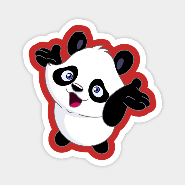 Cheerful Baby Panda Magnet by DigiToonsTreasures