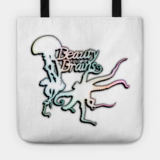 Beauty and Brains, Octopus and Jellyfish Duo, Pastel Rainbow, Bold Graphic Design Tote