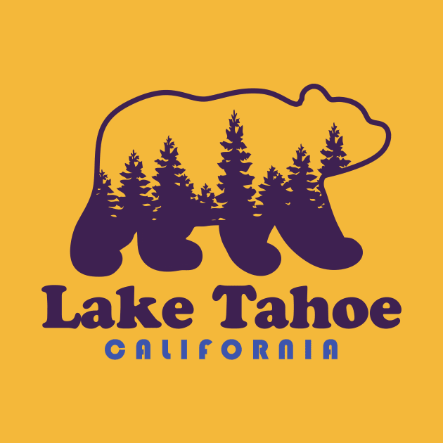 Lake Tahoe Tie Dye Bear California  Hippie CA by PodDesignShop