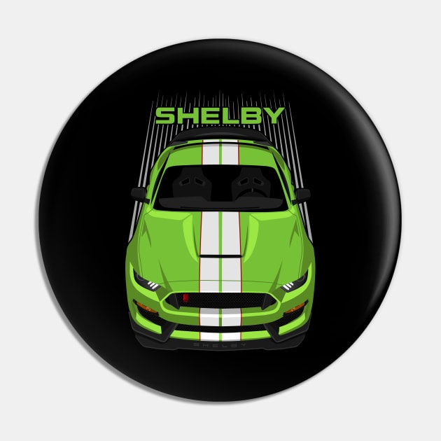 Ford Mustang Shelby GT350R 2015 - 2020 - Grabber Lime - White Stripes Pin by V8social