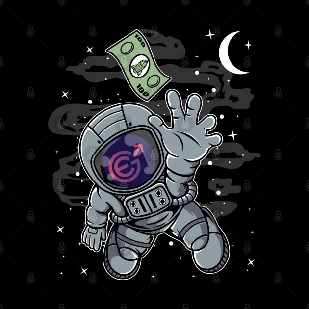 Astronaut Reaching Evergrow EGC Coin To The Moon Crypto Token Cryptocurrency Blockchain Wallet Birthday Gift For Men Women Kids by Thingking About