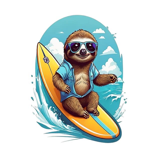 Surfing Sloth by likbatonboot