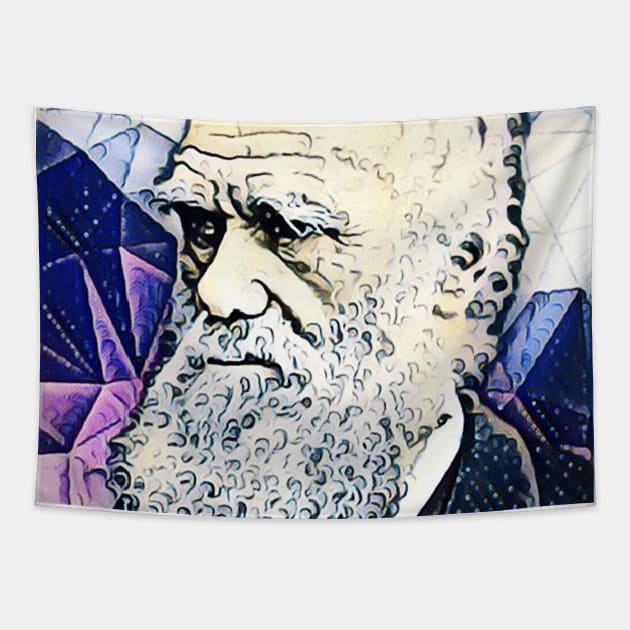 Charles Darwin Portrait | Charles Darwin Artwork 14 Tapestry by JustLit