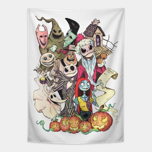 Nightmare Nightmare Before Christmas Tapestry TeePublic