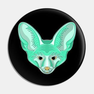 cute cyan bat eared fox face cartoon Pin