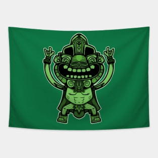 aztec warrior green Tapestry