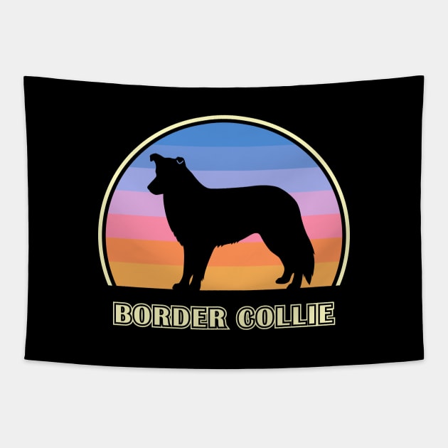 Border Collie Vintage Sunset Dog Tapestry by millersye