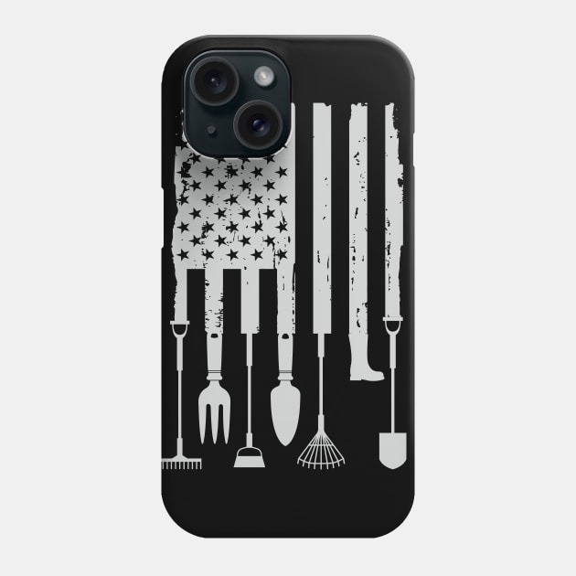 Vintage American Flag Gardener Gardening Tools 4th Of July Phone Case by mrsmitful01