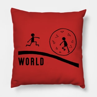 world advertisement of stick figures Pillow