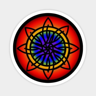 Celtic Rainbow Flower Mandala Magnet