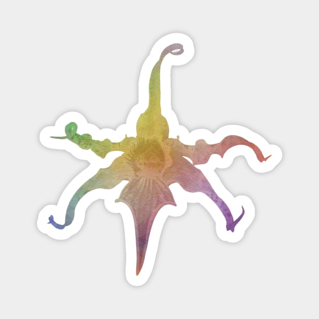 Weird rainbow flower Magnet by Geomhectic