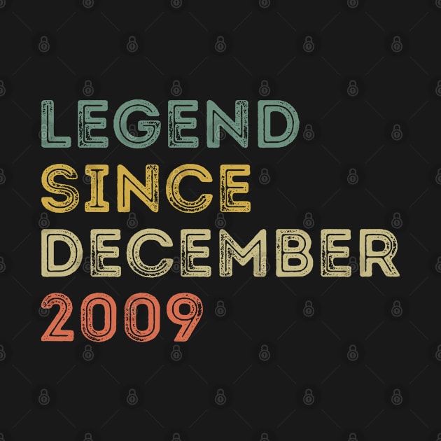 Legend Since December 2009 / Legends December 2009 ,12th Birthday Gifts For 12 Years Old ,Men,Boy by Abddox-99