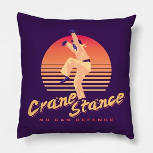 Karate Kid Crane Stance Crane Kick Synthwave Pillow