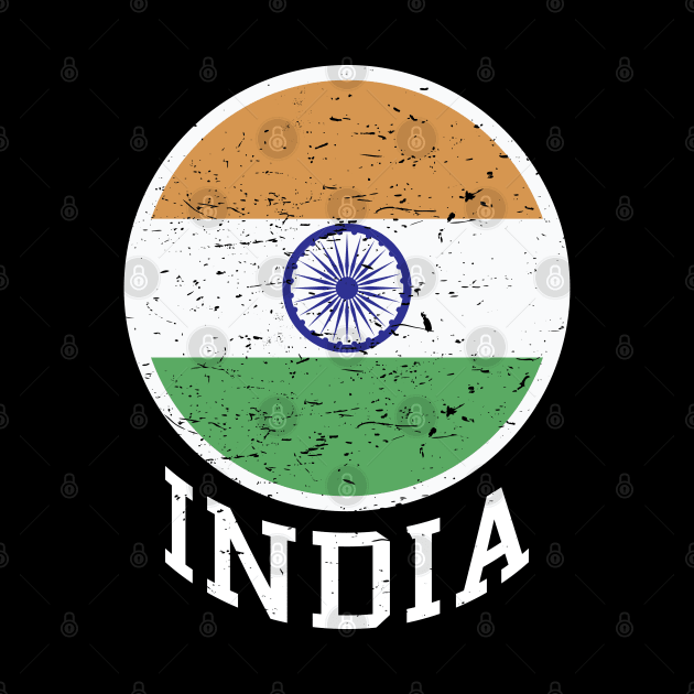 India Flag Logo Tricolor with Ashoka Chakra Desi Indian by alltheprints