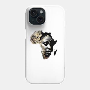 Africa Outline Black Woman Phone Case