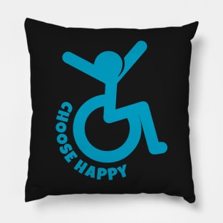 Choose Happy - Wheelchair Icon Pillow