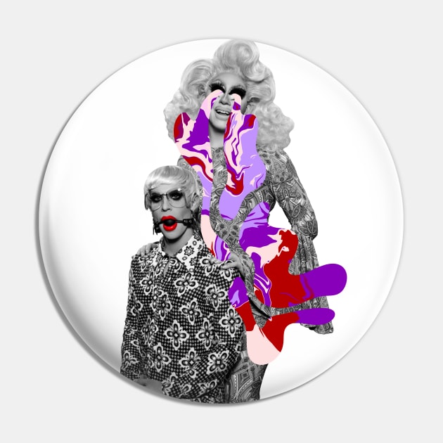 Trixie Mattel And Katya zamolodchikova Trippy Purple Single Tears Halloween Design 1 Pin by KalanisArt