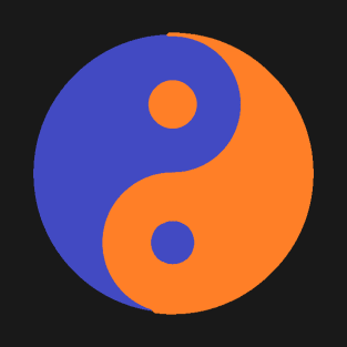 Yin Yang in blue and orange T-Shirt