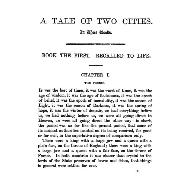 A Tale of Two Cities Charles Dickens First Page by buythebook86
