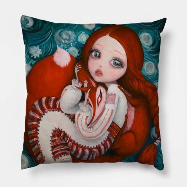 Spirit guide Pillow by AdrianBordaArt