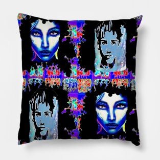 pop art street gothic angels Pillow