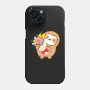 Cute Flower Bouquet Sloth Phone Case