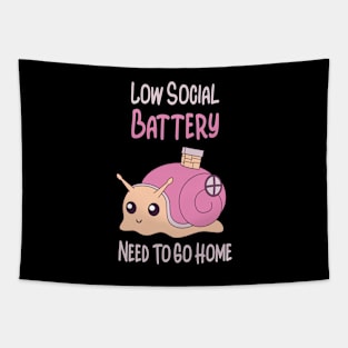 Low Social Battery Cute Snail House Introvert Tapestry