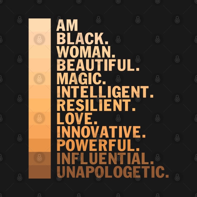 I am a black woman, beautiful and unapologetic, Black Girl Magic by UrbanLifeApparel