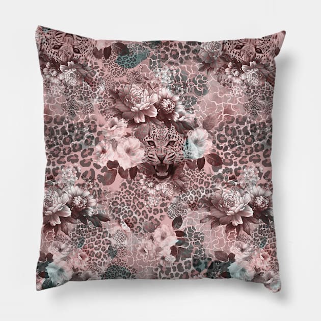 leopard and flowers design Pillow by bless2015