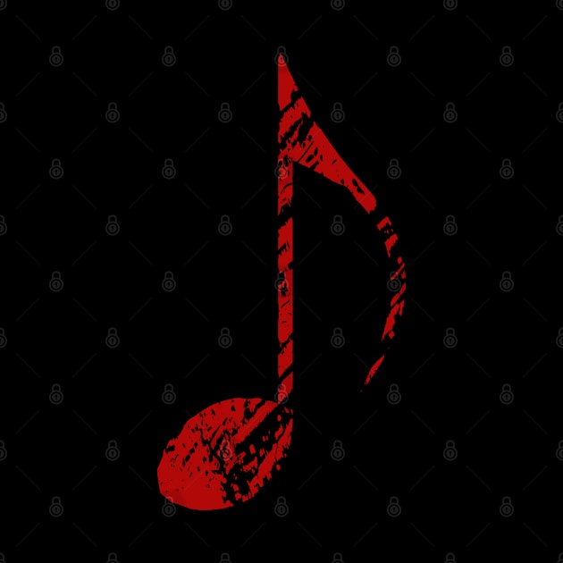 Cool Grunge Music Note Red by Mi Bonita Designs