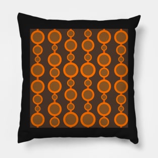 burnt orange mid century circle pattern Pillow