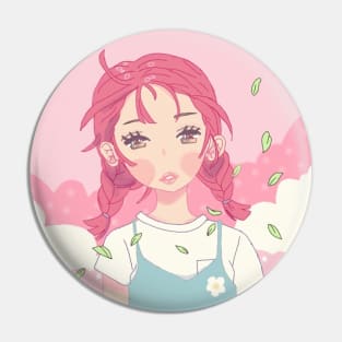 Kawaii Anime Pink Hair Girl Pin