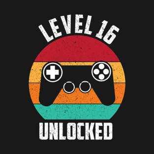 Level 16 Unlocked Video Game Birthday T-Shirt