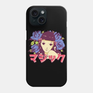 Anime Flower Girl 'Magic' In Japanese Aesthetic Otaku, Vintage Phone Case