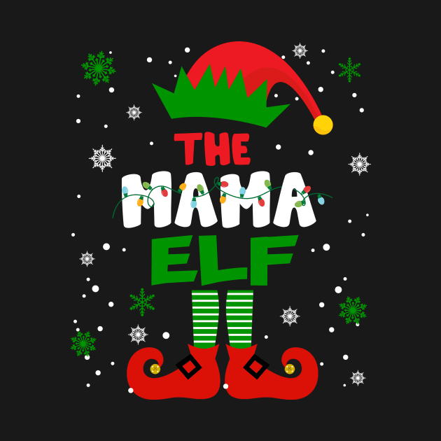 Mama Elf Christmas Funny Family Pajama Matching Xmas by Audell Richardson