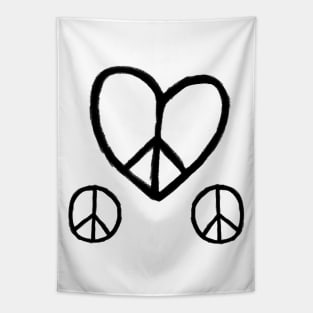 Heart Peace, Peace Love Symbols, Peace Sign Tapestry