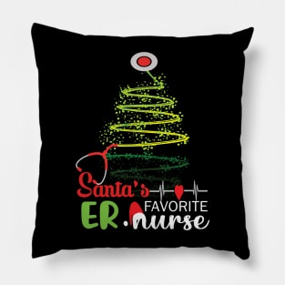 Santa's Favorite Er Nurse.. Er Nurse christmas gift Pillow