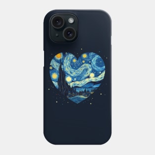 Valentines day, heart, van gogh style, starry night Phone Case