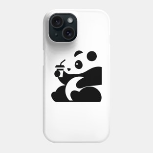 Cute panda drinks coffee Phone Case