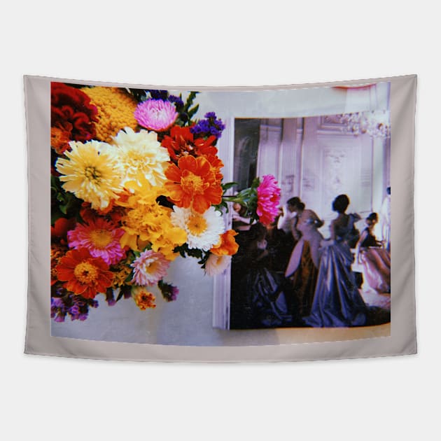 Open fashion book with flowers Tapestry by MiljanaVuckovic