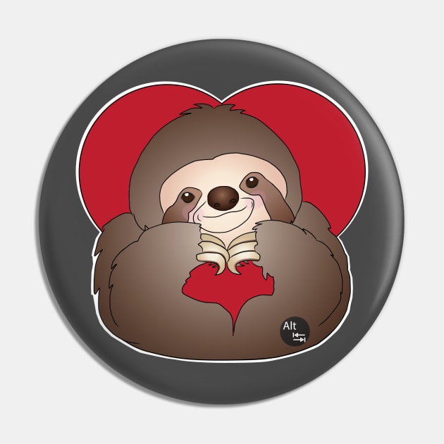 Hand Heart Sloth Pin by AltTabStudio