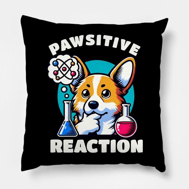 Pawsitive Reaction Black Pillow by Odetee